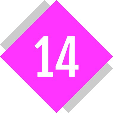 number 14 icon. flat vector illustration