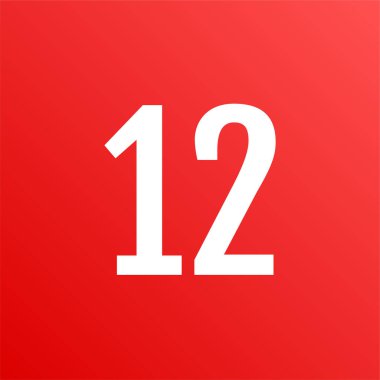 Number 12 icon. flat vector illustration