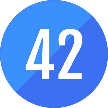 Number 42 icon. flat vector illustration