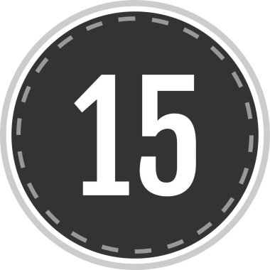 Number 15 icon. flat vector illustration