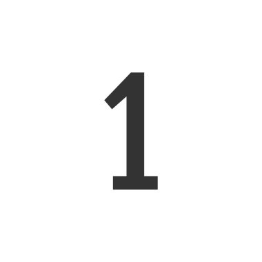 Number 1 icon. flat vector illustration