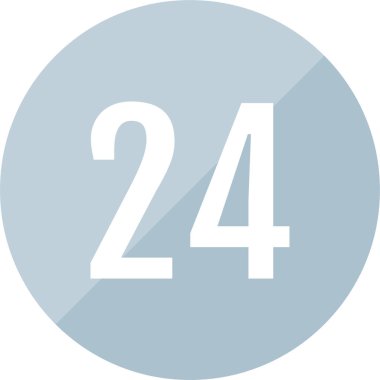 number 24 icon. flat vector illustration            