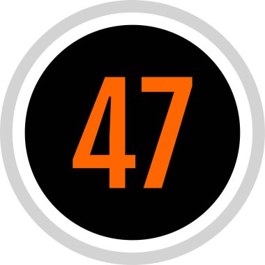 Number 47 icon. flat vector illustration
