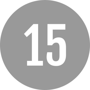 15 numaralı simge, vektör illüstrasyonu      