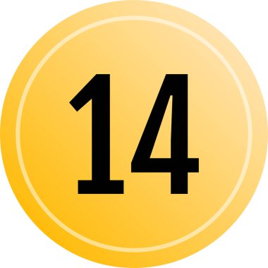 number 14 icon. flat vector illustration