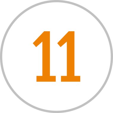 Number 11 icon. flat vector illustration