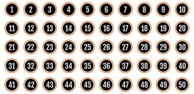 Üzerinde numaralar olan düğmeler. vektör illüstrasyonu