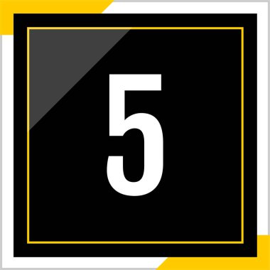 number 5 icon, vector illustration