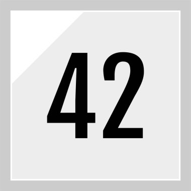 42 numaralı simge vektör illüstrasyonu