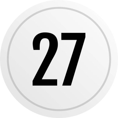Number 27 icon. flat vector illustration