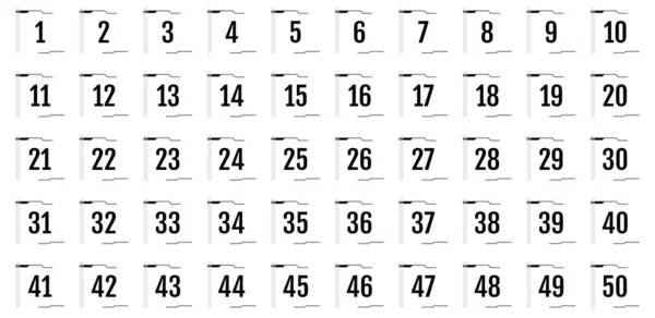 Conjunto Iconos Números Ilustración Vectorial Plana — Vector de stock