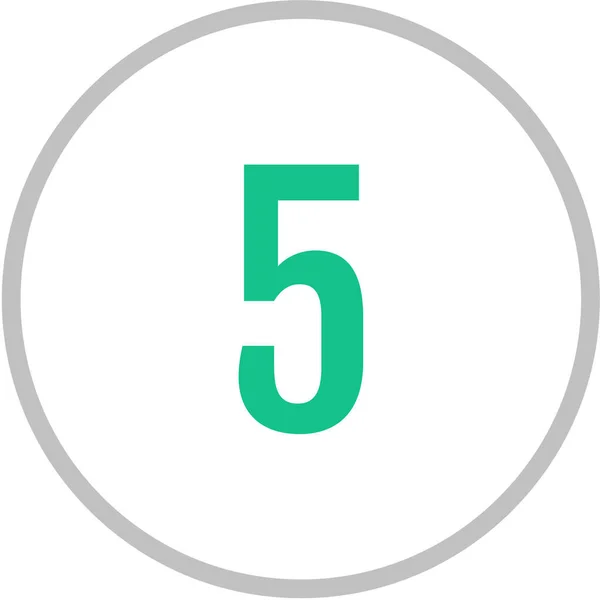 Numéro Cinq Bouton Rond Avec Numéro — Image vectorielle