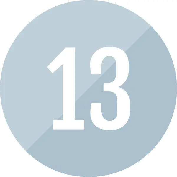 13番のアイコン 平面ベクトル図 — ストックベクタ