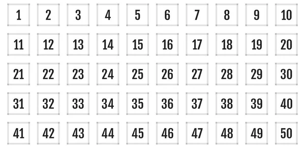 Set Icone Numeriche Numeri Illustrazione Vettoriale Piatta — Vettoriale Stock
