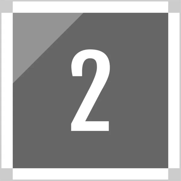 Επίπεδο Κουμπί Ιστού Απλή Απεικόνιση Του Αριθμού Δύο — Διανυσματικό Αρχείο