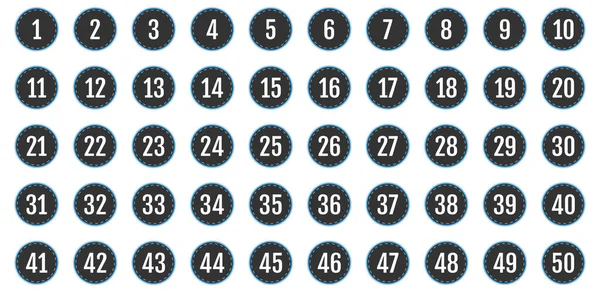 Ensemble Icône Numérique Nombres Illustration Vectorielle Plate — Image vectorielle