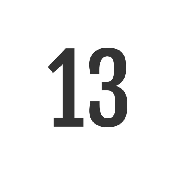 Numéro Treize Icône Illustration Vectorielle — Image vectorielle
