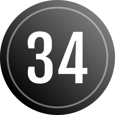 34 numaralı simge vektör illüstrasyonu