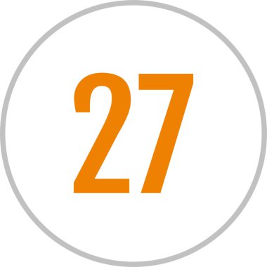 27 numaralı simge vektör illüstrasyonu