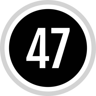 Number 47 icon. flat vector illustration
