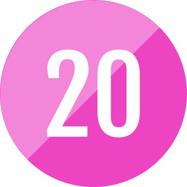 Number 20 icon. flat vector illustration