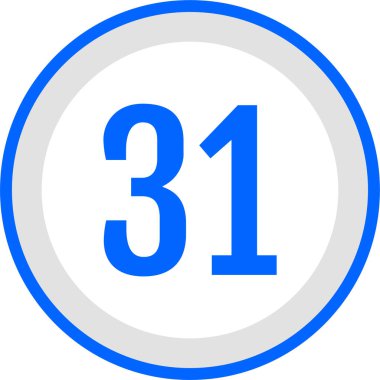 number 31, simple vector illustration 
