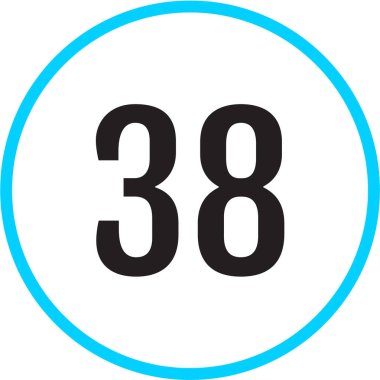 38 numaralı simge, vektör illüstrasyonu      