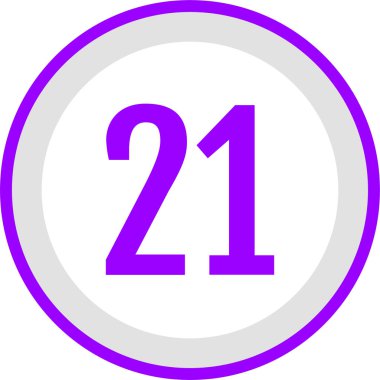 21 numaralı simge vektör illüstrasyonu