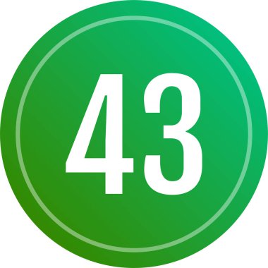 43 numaralı simge vektör illüstrasyonu