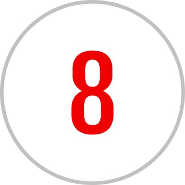 Yuvarlak web simgesi, 8 rakamlı düğme, basit sekiz numara