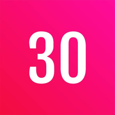 30 numaralı simge vektör illüstrasyonu