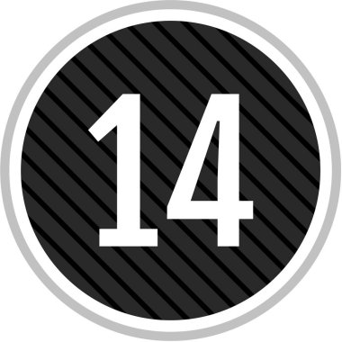 Number 14 icon. flat vector illustration