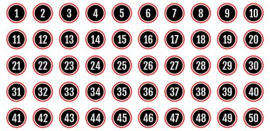 Üzerinde numaralar olan düğmeler. vektör illüstrasyonu