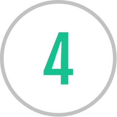 Dört numaranın grafik çizimi. 4 numaralı yuvarlak tuş