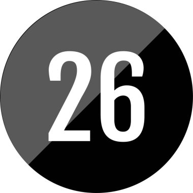 26 numaralı simge, vektör illüstrasyonu