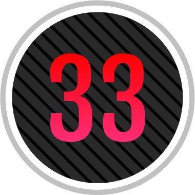 Asgari biçim, 33 illüstrasyonlu düz simge, 33 numara