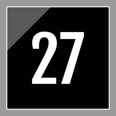 Number 27 icon. flat vector illustration