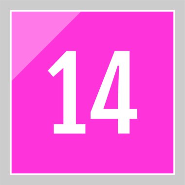 number 14 icon. flat vector illustration