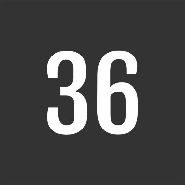 36 numaralı simge, vektör illüstrasyonu