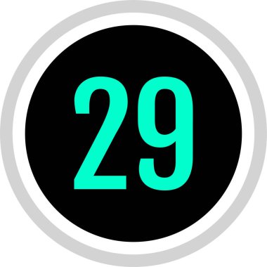 Number 29 icon. flat vector illustration