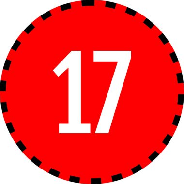 17 numaralı simge vektör illüstrasyonu