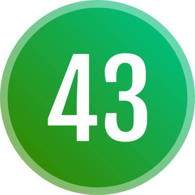 43 numaralı simge vektör illüstrasyonu