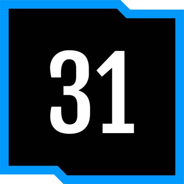 number 31, simple vector illustration 