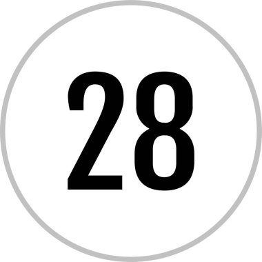 Number 28 icon. flat vector illustration