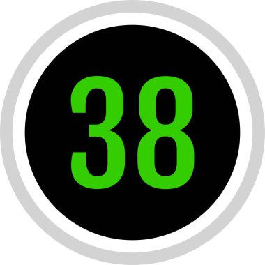 Number 38 icon. flat vector illustration