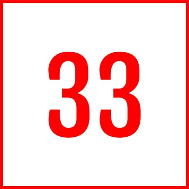 Number 33 icon. flat vector illustration