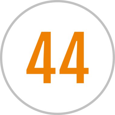 Number 44 icon. flat vector illustration