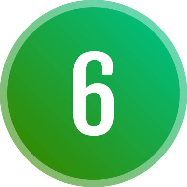 Number 6 icon. flat vector illustration