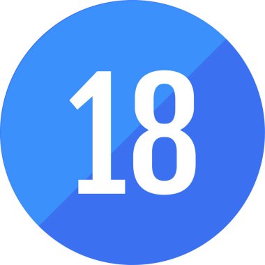 Number 18 icon. flat vector illustration