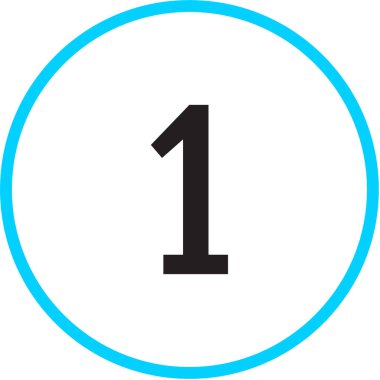 Number 1 icon. flat vector illustration